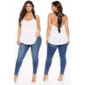Zanzea Lace Contrast Racerback Tank‎ Top Size XXL NWT